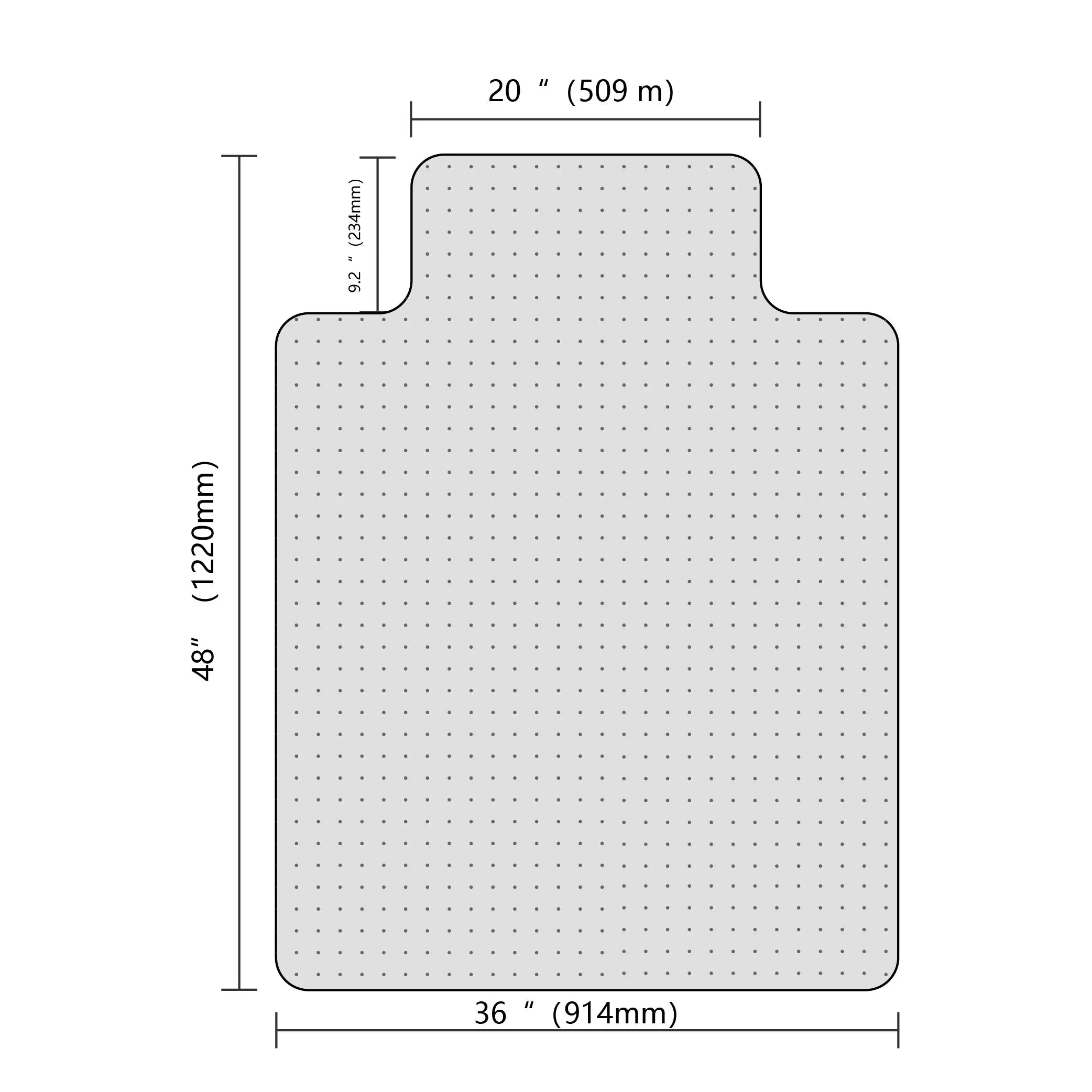 36"x48" Clear PVC Office Chair Mat with Lip for Carpet