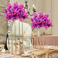 New Iron Electroplated Gold Geometric Hanging Crystal Wedding Table Centerpiece Flower Rack Decoration