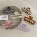 10cm Hollow Large Hair Claw Clips for Thick Hair Hot Selling Rectangle Acetate Big Claw Clips Hair Accessories