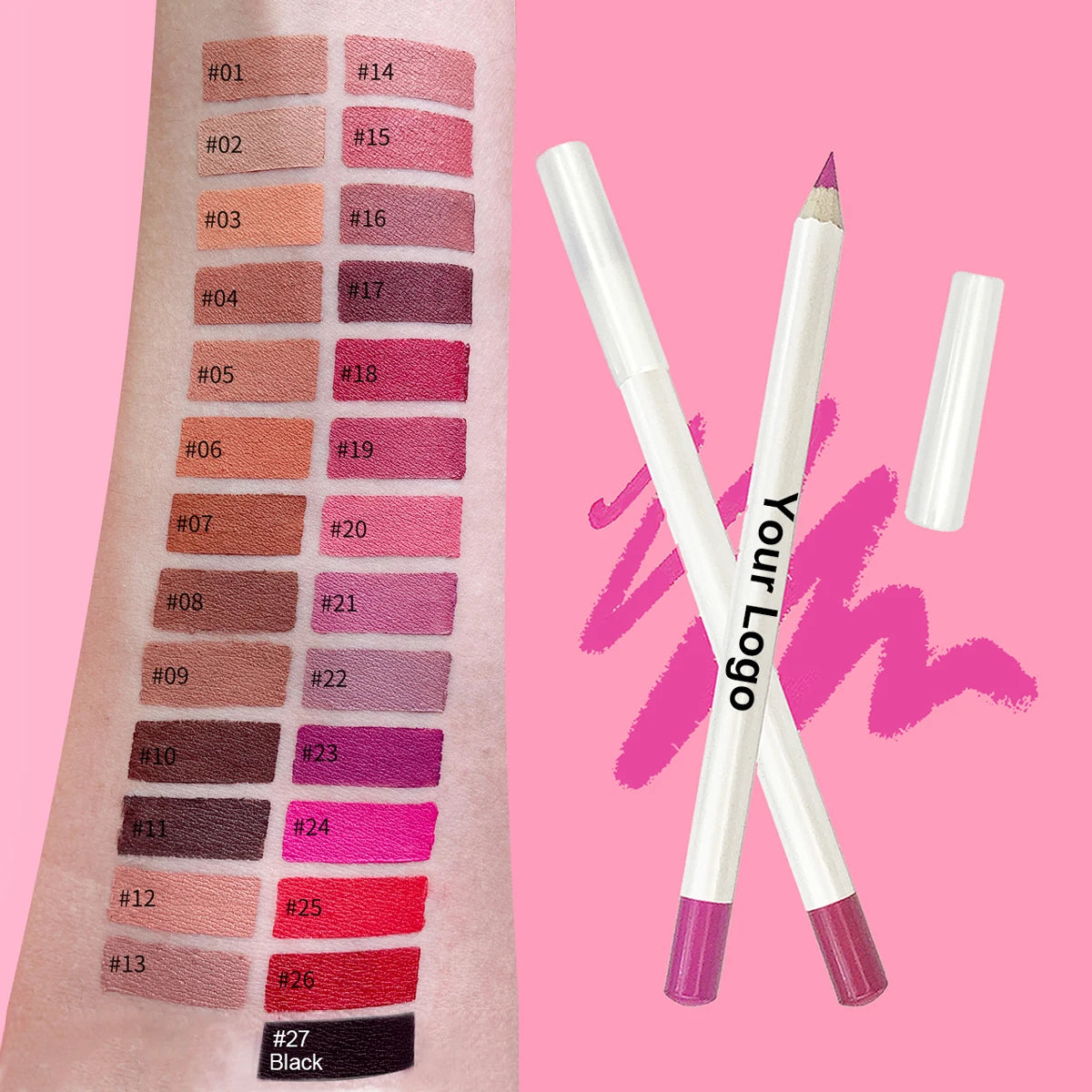 Low MOQ Lipstick Lipliner Set High Pigment Waterproof Private Label Makeup Nude Lipliner Pencil