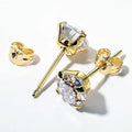 2023 Fashion Stainless Steel Earrings 3mm-7mm Phalaenopsis Buckle Earrings 4 Claws Zircon Earrings Stud for Men and Women