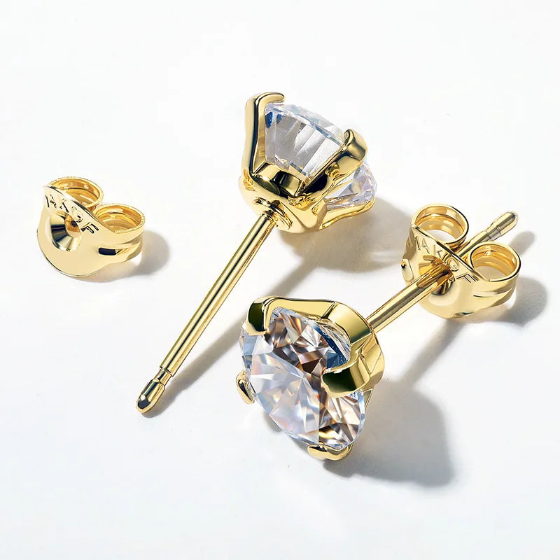2023 Fashion Stainless Steel Earrings 3mm-7mm Phalaenopsis Buckle Earrings 4 Claws Zircon Earrings Stud for Men and Women