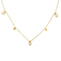 Simple Stackable Chain Non Tarnish Stainless Steel Necklace Water Drops Square Triangle Cubic Zircon Necklace Gifts for Women