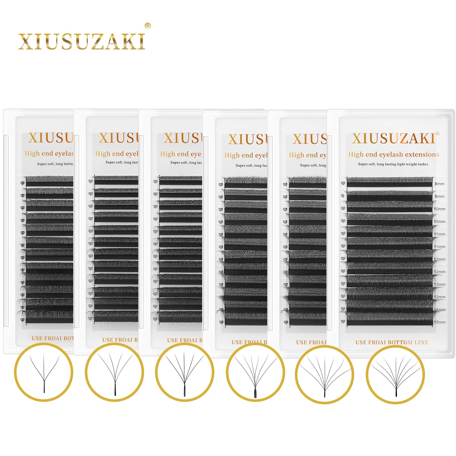 XIUSUZAKI 0.07 Matte Black YY 3D 4D 5D 6D 7D 8D W Shape Eyelash Extension Natural Long C D Curl Lashes Soft Eyelashes Lashes