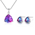 CZCITY Rainbow Color Stone Statement Necklace and Earring Dainty Women 2021 Indian Bridal Jewelry Set Wedding