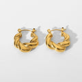 New Fashion Stainless Steel Croissant Twisted Woven Thick Hoop Earrings for Women Temperament Circle Earring Jewelry Accessories