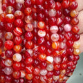 Loose Gemstone Natural Stone Red Striped Agate Beads for Jewelry Making