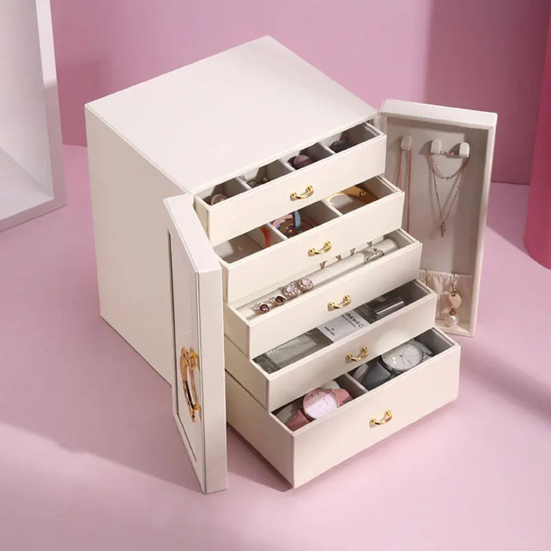 2023 Wholesale Transparent Jewelry Display Boxes Five Drawer Storage Box Rectangle for Ring Pe Film Gemstone Rectangular Jewelry