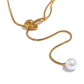 JINYOU 2401 Stainless Steel 316l Long Chain Heart Pendant Passed Chest Necklace Artificial Pearls Fashion Gold Silver Jewelry