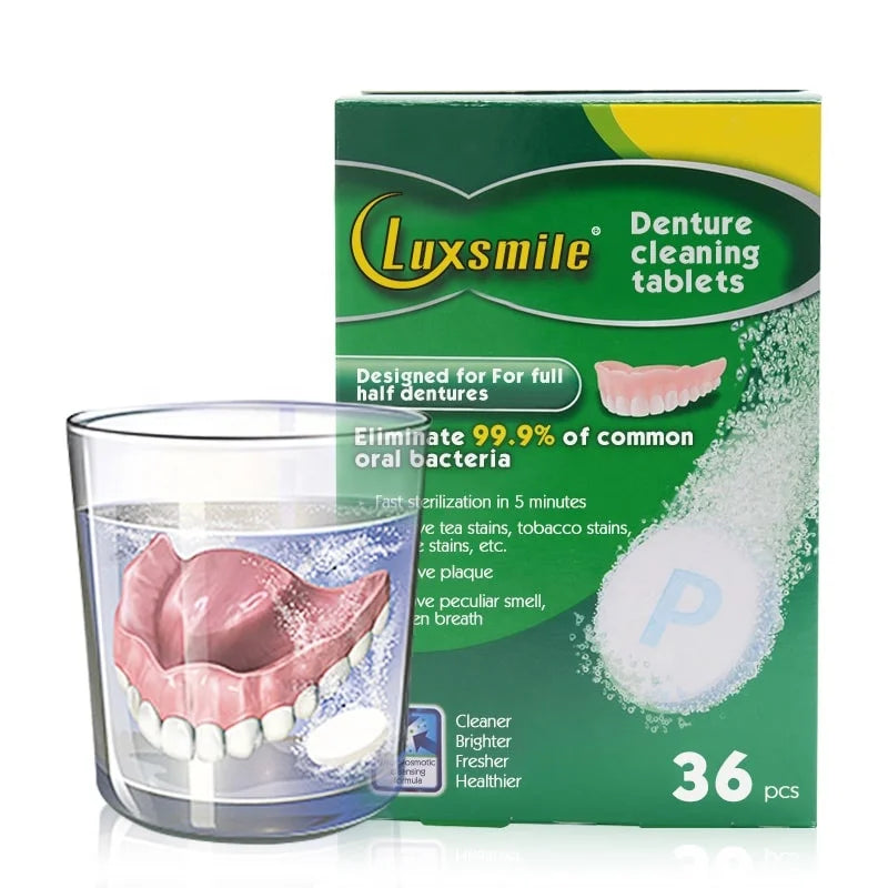 Teeth Whitening Teeth Retainer Cleaner Cleaning Tablets Denture Cleaner Effervescent Denture Cleaning Tablets for Oral Care
