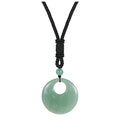 Fashion 30MM Pendant Green Aventurine Stone Crystal Healing Stone Charms Rope Chain Necklace Handicraft Decoration As Daily Gift