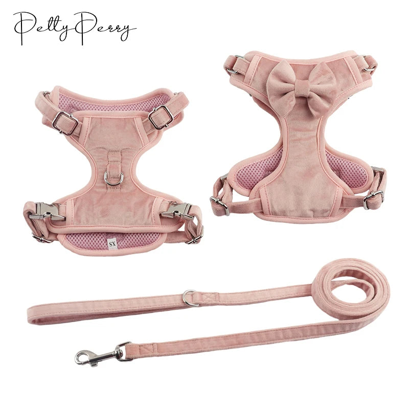 2024 Velvet Valentines Dog Harness Step in Insublimation Adjustable Custom Dog Harness Set for Small Dogs