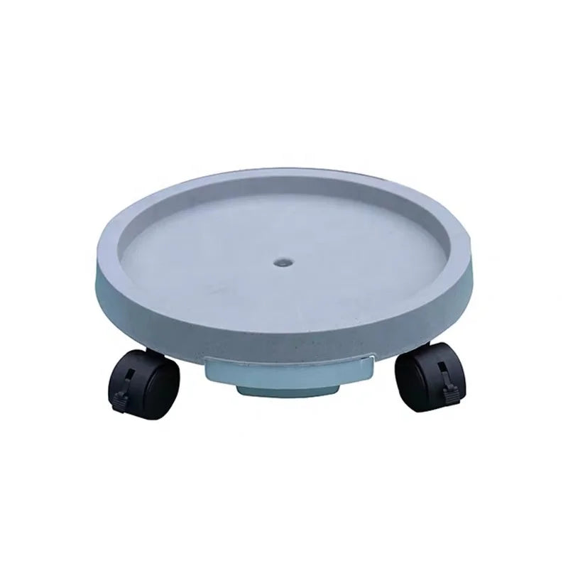 28.6cm Gray Rolling Tray Flower Pot Tray with Wheels Pot Saucer with Wheel