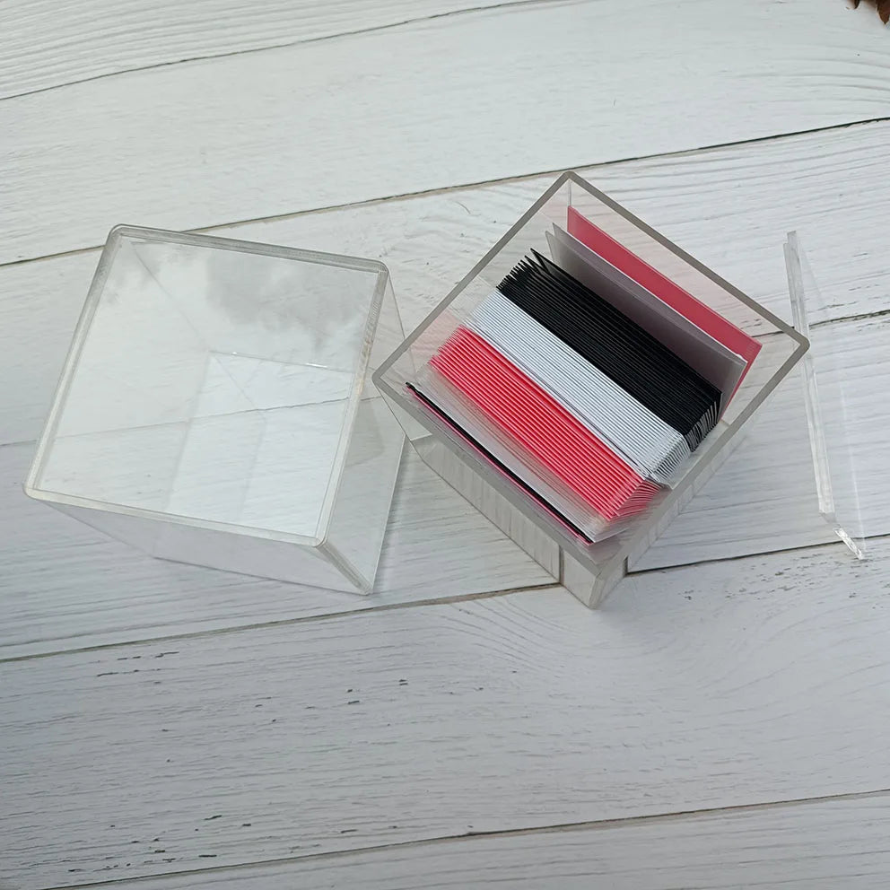 Factory Custom Low MOQ Transparent Plastic 100 Mini Square Money Pouch 52 Cash Envelope Organizer Acrylic Saving's Box Challenge