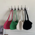 2023 Cute Solid Color Handmade Shoulder Beach Bag Portable Open Closure for Summer Winter Autumn Spring Vacations for Ladies