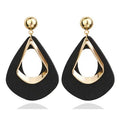 Fashion Trendy Women Wooden Water Drop Earrings Wooden Earrings for Women Girls Teardrop Hoop Drop Dangle Earring