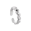 Irregular Wave Shape Open Designer Ring Jewelry Women Trendy 925 Sterling Silver Band Rings