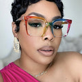 Ins Multicolor Half Frame Eyeglass square Flat Mirror Glasses Wholesale Large Fashion Blue Light Blocking Glasses Eyeglasses
