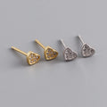 Dropshipping 925 Sterling Silver Small Zircon love Stud Earring Jewelry for Women