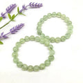 Natural Healing Stone Bead Bracelet Ladies Jewelry Prehnite Gemstone Bracelet Green Grape Round Beads for Gift
