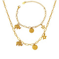 Factory Wholesale Elephant Necklace Bracelet Star Brand Tassel Bracelet Necklace Jewelry Sets