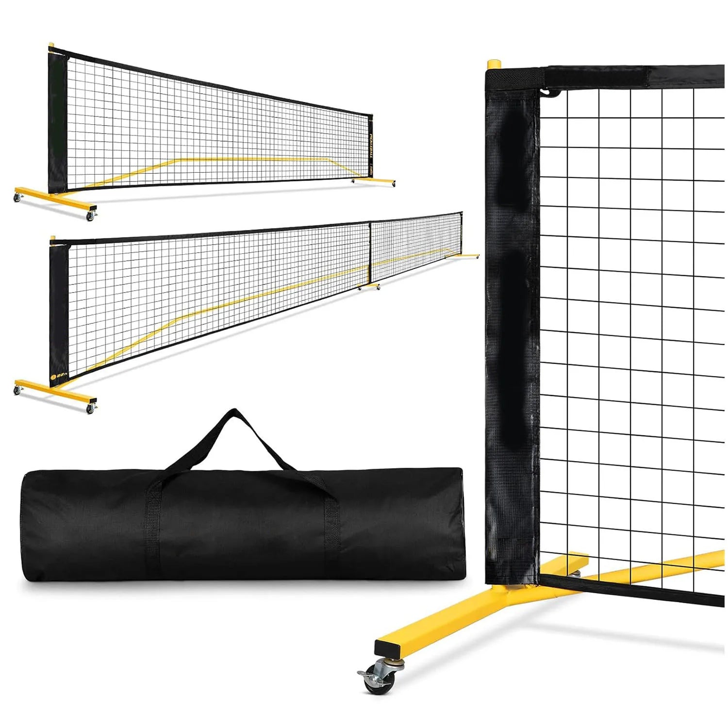 JuDing/OEM DZ-B508 6.7 Meter Durable Iron Pipe Portable Pickleball Net Frame with Wheels 16 Holes 100g for Outdoor Sports Adults