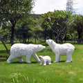 New Product Polyresin Fiberglass Giant/life Size Family Polar Bear Sculpture Christmas Decoration for Sale
