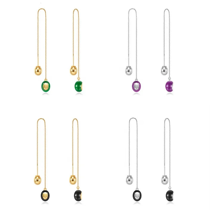 Brass Plated Vintage Colored Enamel Pendant Ear Wires Earrings for Women Gift Jewelry Custom Design