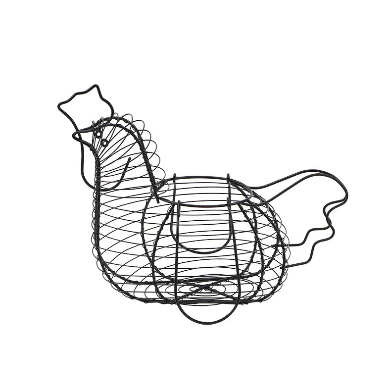 Ornament Kitchen Storage Woven Basket Hollow Metal Egg Fruit Container Household Kitchen Organizer American Style 3-6L Capacity