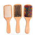 Natural Wooden Hair Comb Anti-static Scalp Massage Wooden air Hairbrush with Bamboo Pins for Home Salon Hotel Cleaning Brush