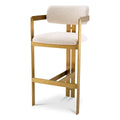Custom High Back Soft Seat Bar Stool Chair Modern Design Gold Stainless Steel Base for Home Living Room Kitchen Dining Areas