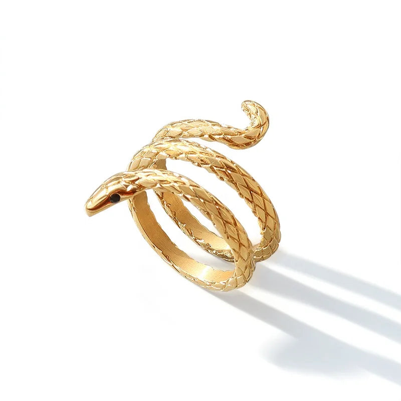 2025#European and American Indifference Animal Ring Snake Female Advanced Index Finger Ring Tailtitanium Steel