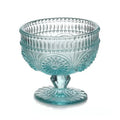 Wholesale Customized Color & Logo Sunflower Pattern Embossed Elegant Crystal Retro Stem Ice Cream Dessert Glass Bowl for Wedding