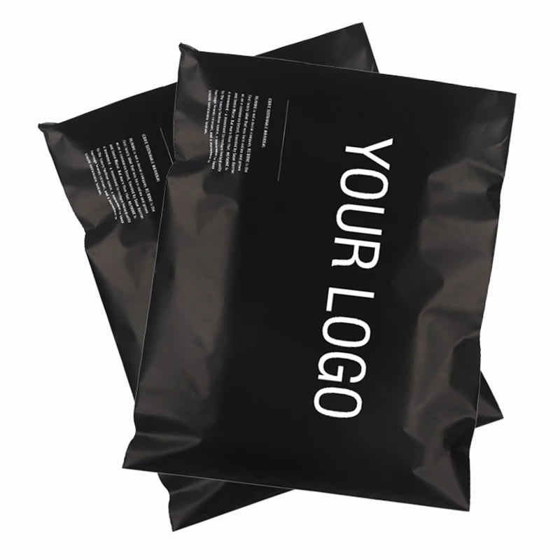 Custom Logo Printed Express Recycled Black Courier Bags Clothes Shipping Package Envelope Poly Mailer Mailing Polymailer Bag