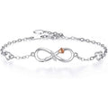 Dainty Infinite Heart Bracelet 925 Sterling Silver Infinity Heart Bracelet for Bridesmaid Gifts