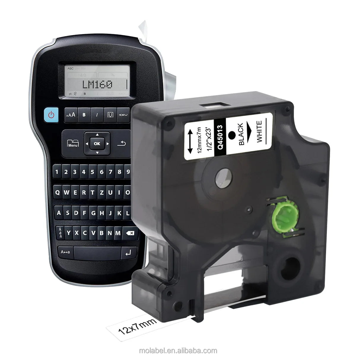 Dymo D1 45013 12mm * 7m Label Tape Cassette Compatible with LabelManager LabelPoint Black on White S0720530 Printer Supplies