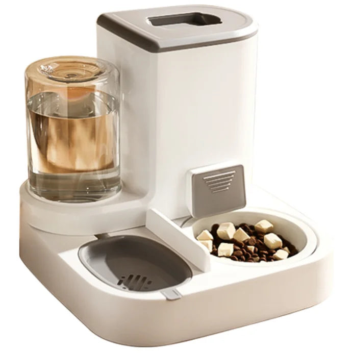 Automatic Cat Feeder&waterer Set Pet Food Set Auto Pets Feeder Replenishes Self Feeding Station for Pets 2 in 1 Bottle Bowls