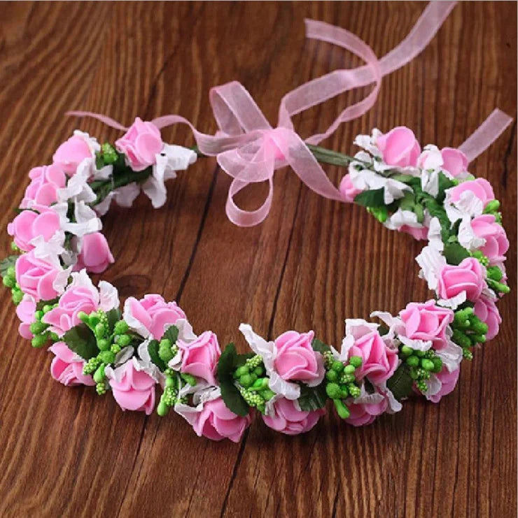 Floral Flower Hair Accessories Boho Flower Crowns Headband Girl Wedding Party Hair Garland Girls Headpiece