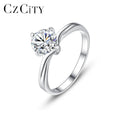 CZCITY Wedding 2026 New Silver Statement Bling Jewellery Fashion Engagement Charm Diamond Ring Woman Moissanite