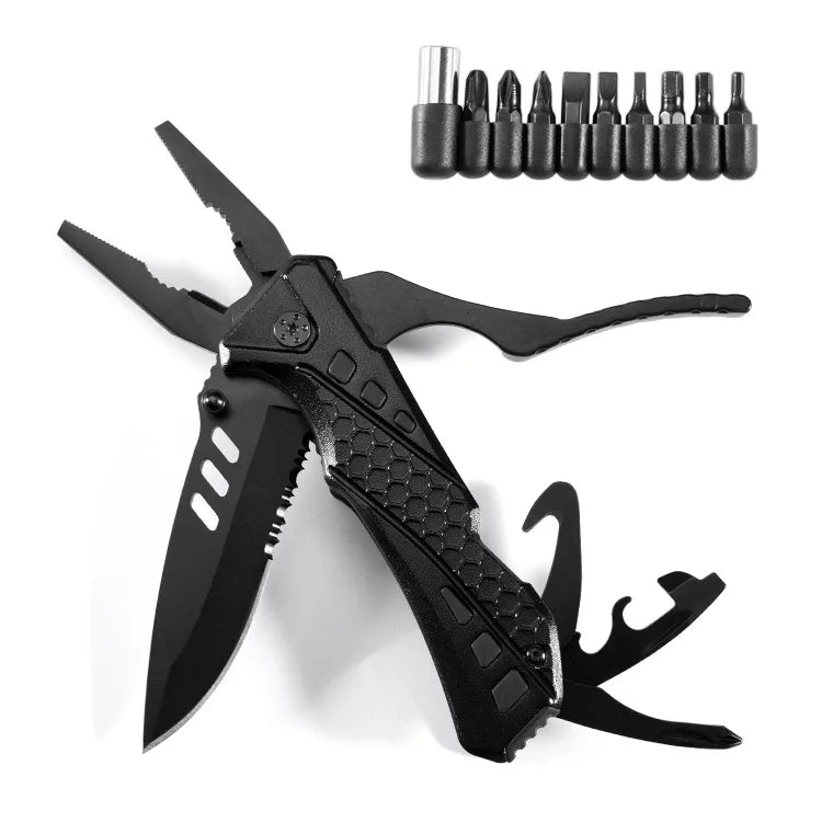 Hot Selling 8 in 1 Aluminum Handle Portable EDC Multi-Function Outdoor Camping Tool with Pocket Knife OEM Customizable