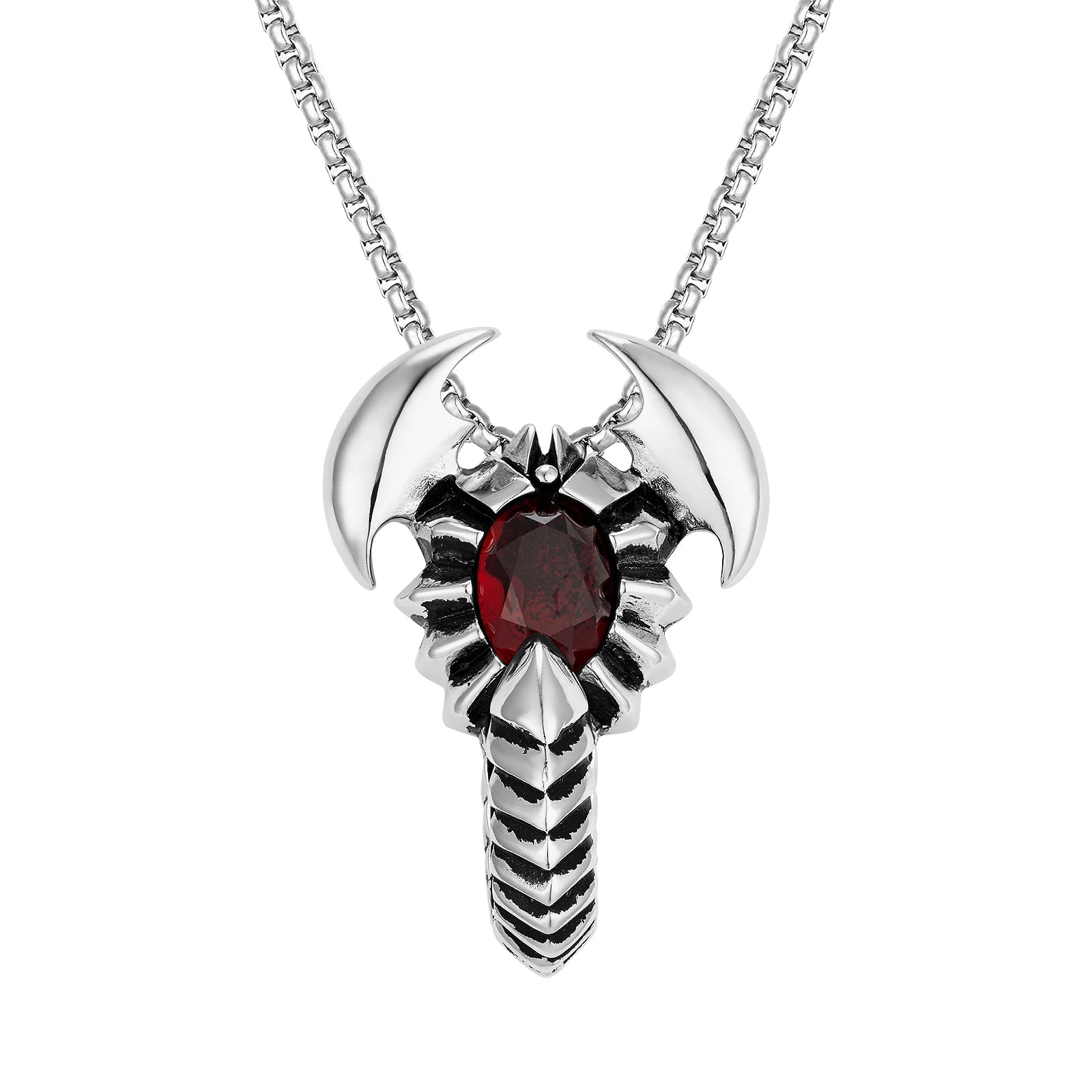 Charm Bracelet for Men Punk Animal  Necklace Gothic Stainless Steel Silver Scorpion Pendant Box Chain Man Necklace Jewelry