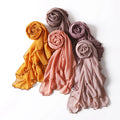 2026 New Pearl Chiffon High Quality Bubble Chiffon Malaysia Lace Toe Scarf Gold Decorative Headscarf