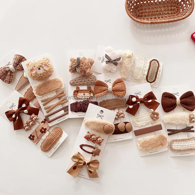 Fashion Cute Korean Cartoon Girls Hairpin Accessory Hair Clip Set Gift Box Kids Hair Accessories