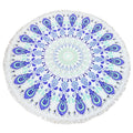 Superdry Custom Design Printed Mandala Round Beach Towels  with Tassels Sand Free Beach  Large Microfiber Space