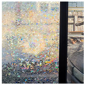 Factory Price Rainbow Window Privacy Film Sticker Stained Glass Effect Non-Adhesive Static Cling Window Decorations for Sale