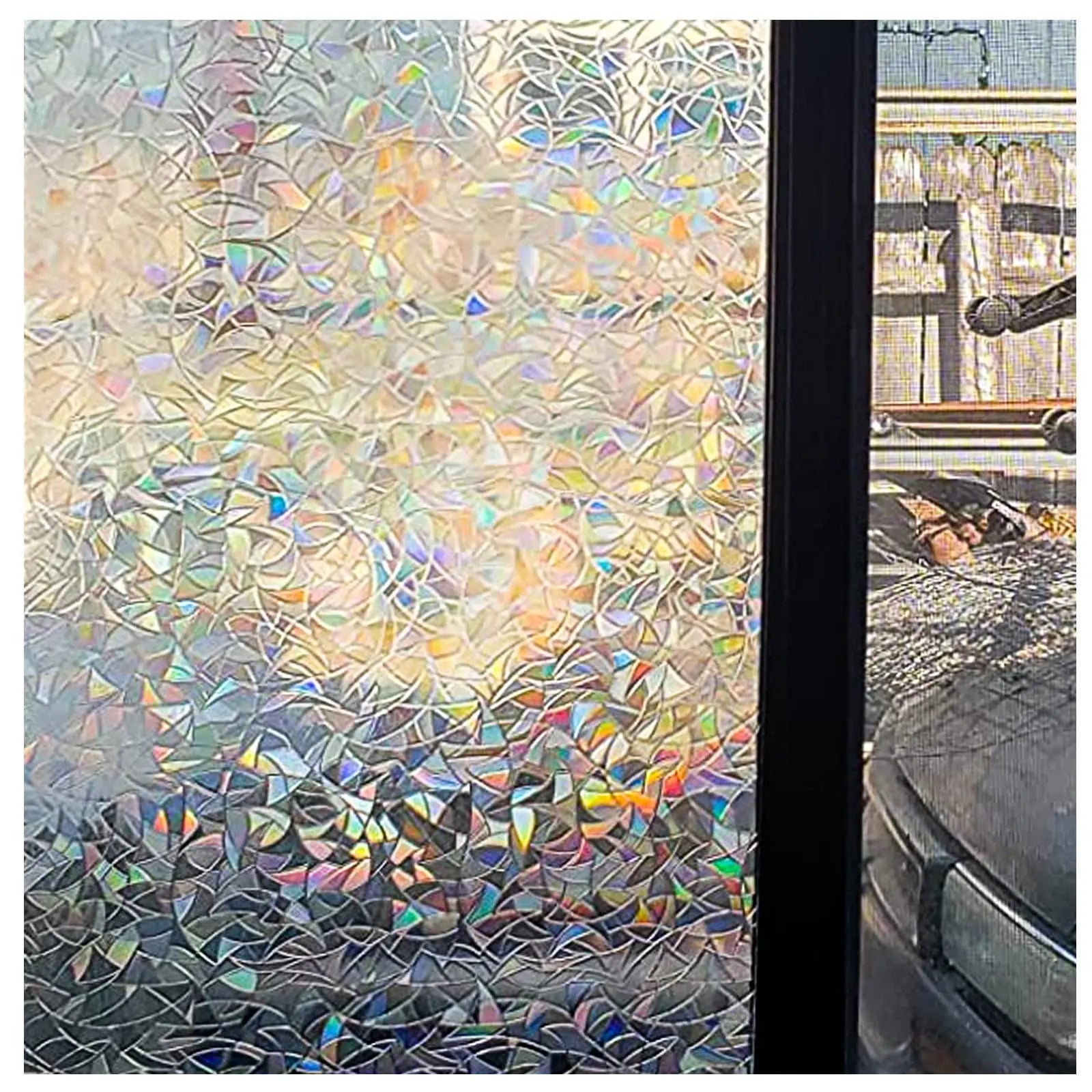 Factory Price Rainbow Window Privacy Film Sticker Stained Glass Effect Non-Adhesive Static Cling Window Decorations for Sale