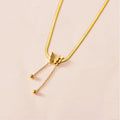 Stainless Steel Gold Plated Frosted butterfly Pendant Fashion Snake Bone Chain Tassel Necklace