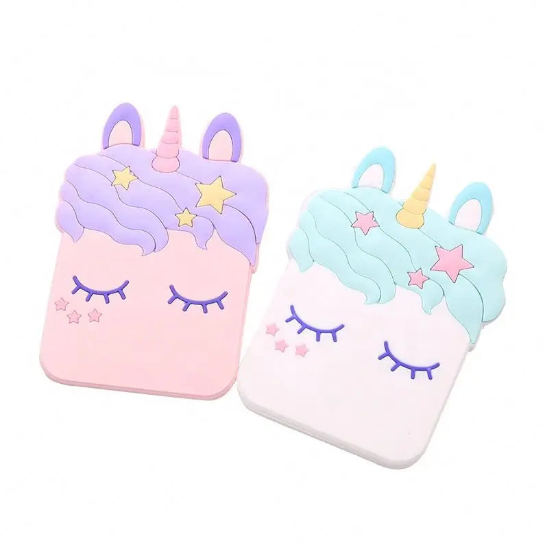 New Arriving Cartoon Creative Design Pink Drop-proof Silicone Single Side Custom Size Cosmetic Mirror Personalized Girly Mirror