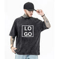 1 Pcs MOQ 250G Washed T Shirt Short Sleeve T-shirt Low Moq Custom Your Own Logo Mens Wash Tshirts