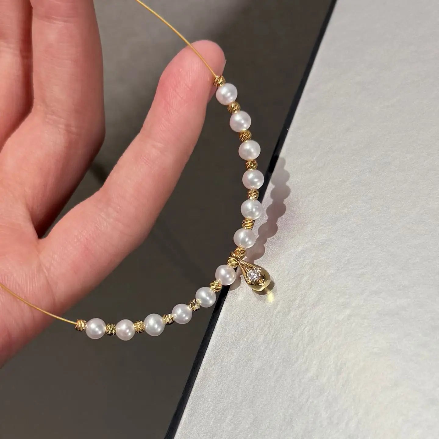 New Starry Sky Potato Shape Smile Chokers 4-5mm AAAA Grade Natural Freshwater Pearl 18K Gold Plated Soft Trendy Women's Necklace